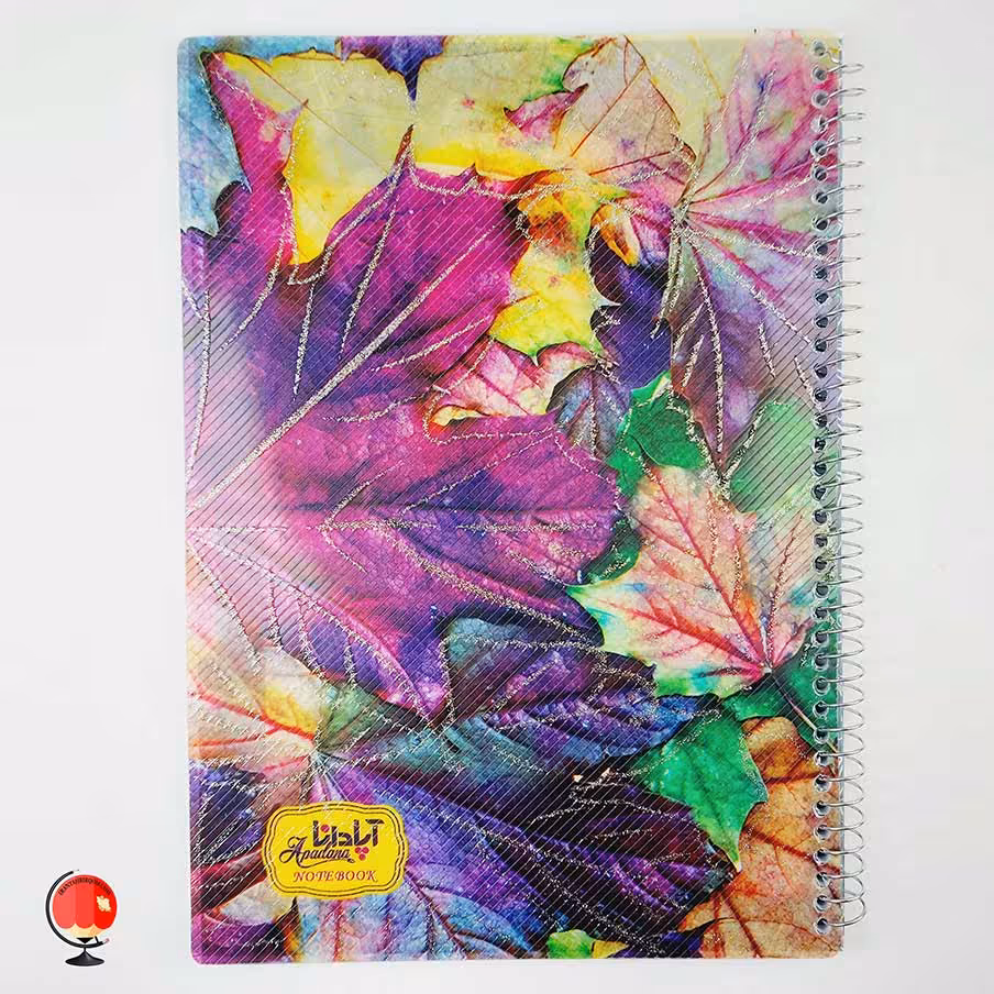 دفتر مشق 50 برگ سیمی طرح برگ جلد طلقی آپادانا