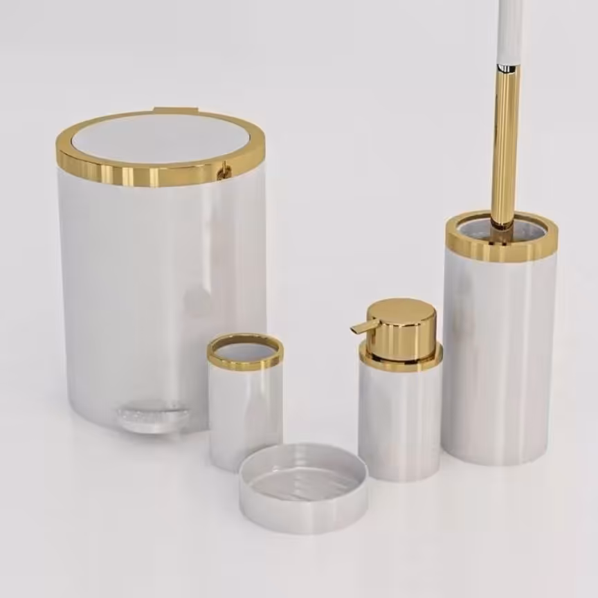 سرویس پنج پارچه بهداشتی سفید طلایی 