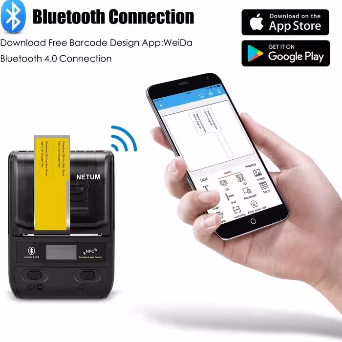 چاپگر برچسپ حرارتی بلوتوث دار قابل حمل  NETUM  NT  G5