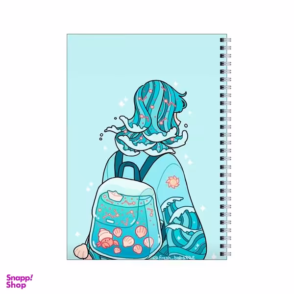 دفتر مشق 80 برگ بامبیلیپ طرح دختر و کوله و دریا کد 3945749