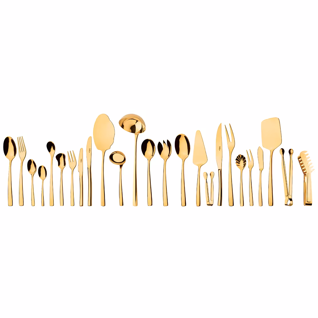 سرویس قاشق و چنگال 24 نفره ناب استیل طرح فلورانس طلایی PVD (158 پارچه)