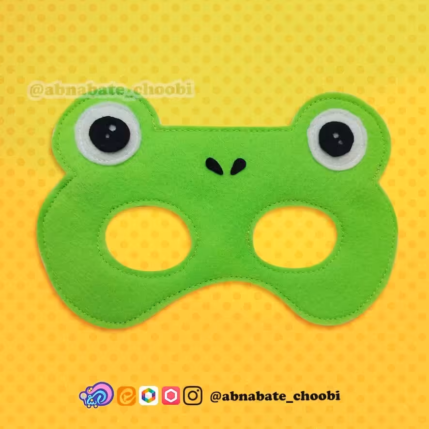 صورتک کودک قورباغه سبز 