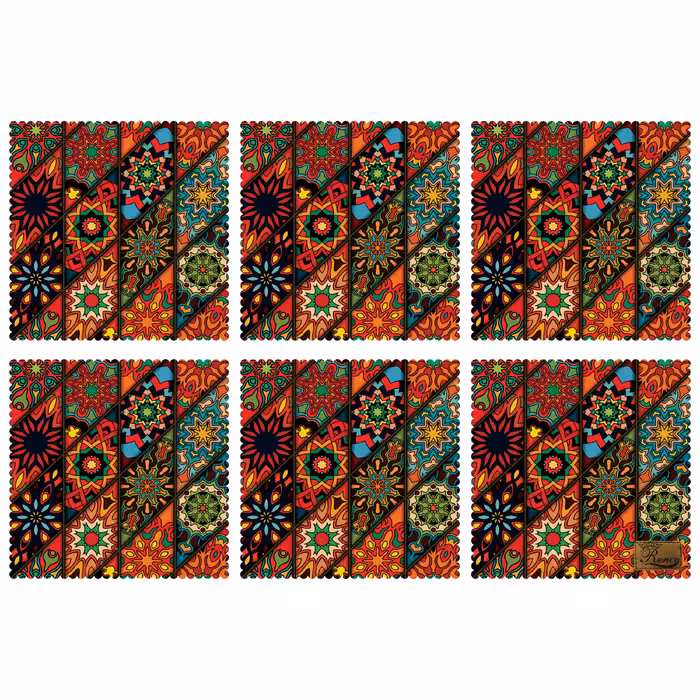 زیر بشقابی مربعی پارچه مخمل سایز 30 در 30 مدل U1-542 شرکت رنس