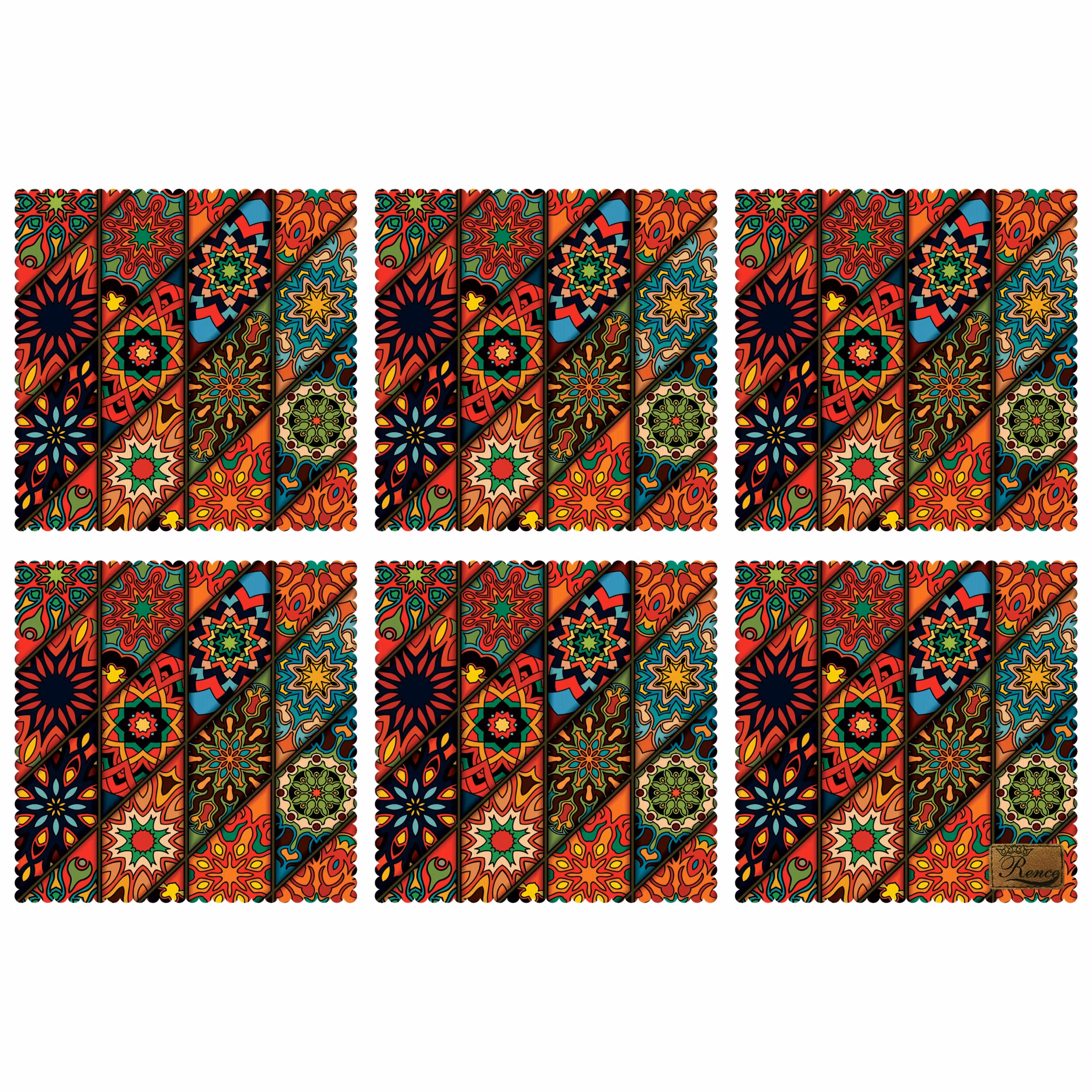 زیر بشقابی مربعی پارچه مخمل سایز 30 در 30 مدل U1-542 شرکت رنس