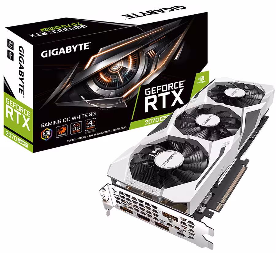 کارت گرافیک گیگابایت مدل GeForce RTX 2070 SUPER GAMING OC WHITE  با حافظه 8 گیگابایت