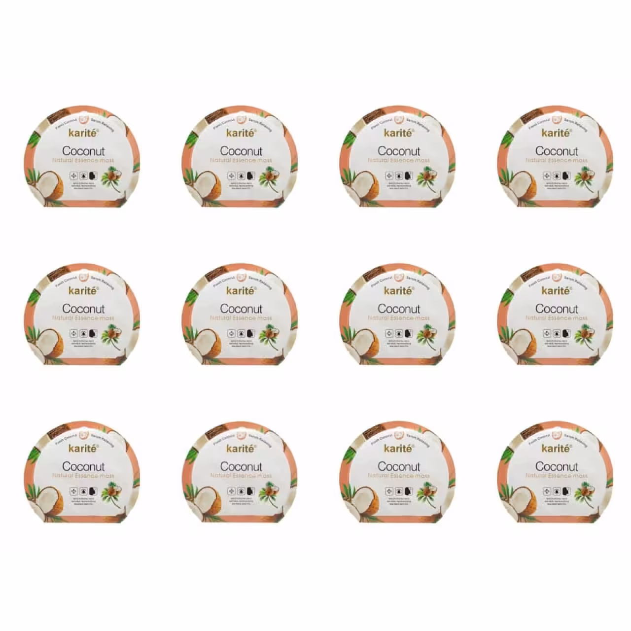 ماسک صورت کاریته مدل نارگیل حجم 25 میلی لیتر بسته 12 عددی