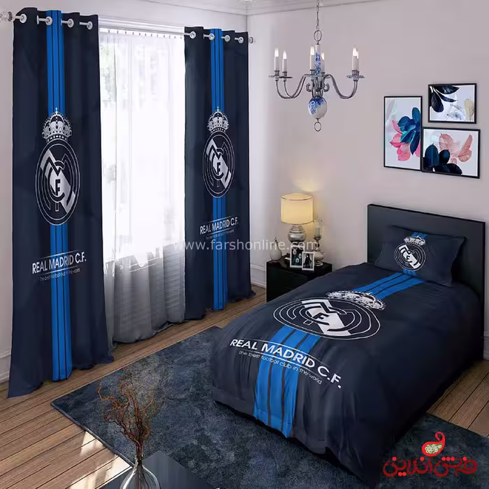 روتختی سه بعدی لوگوی تیم رئال مادرید( مشکی آبی)کد 15173