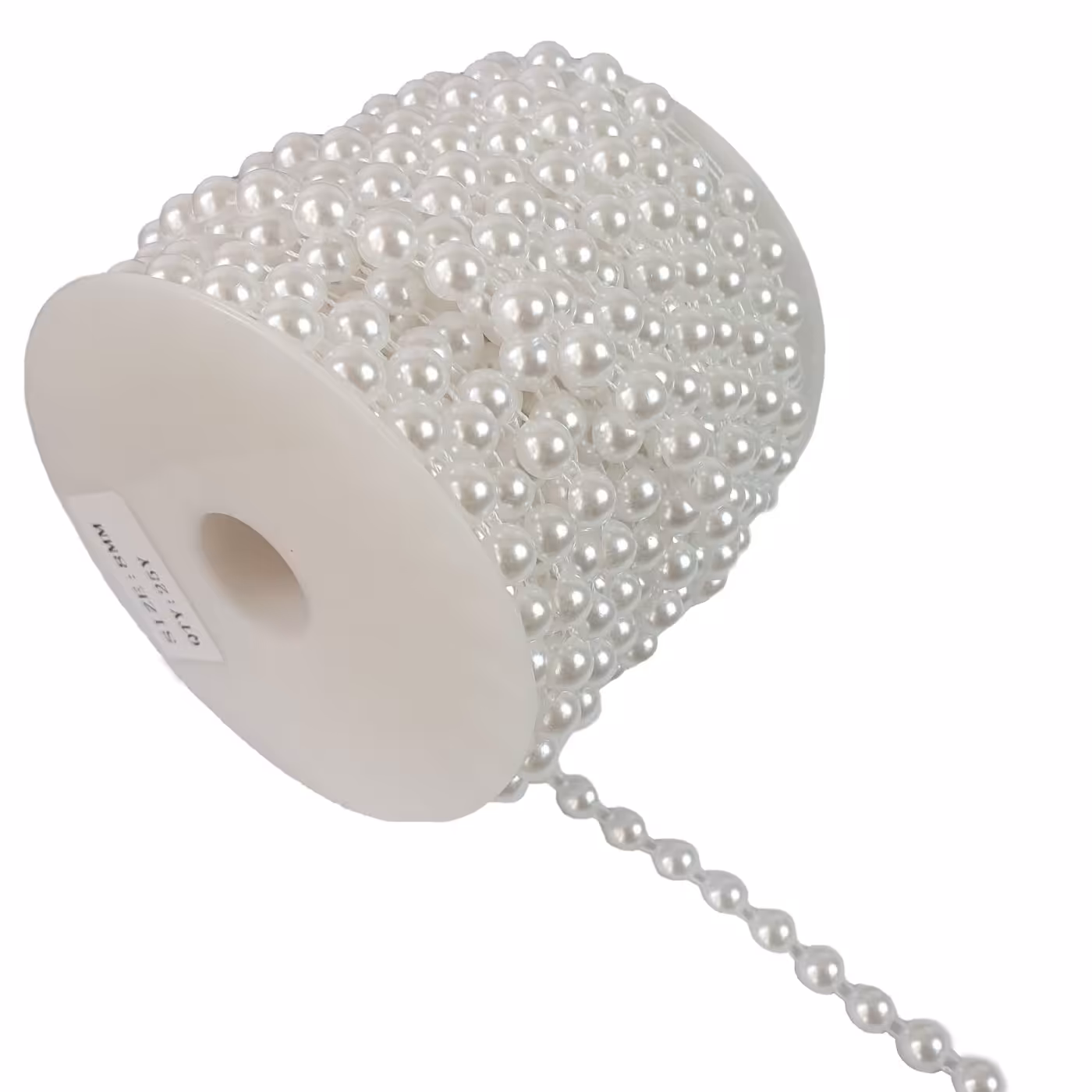 مروارید لپه ای رنگ سفید سایز 8 طول یک متر