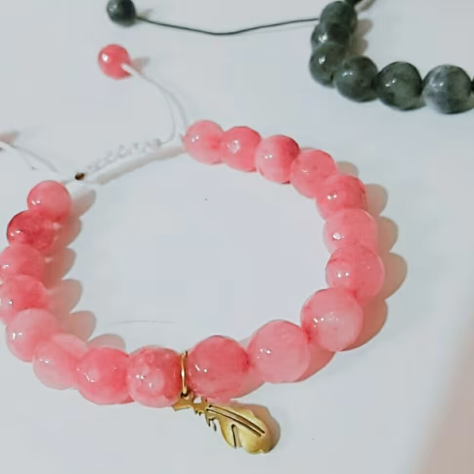 دستبند سنگ جید رنگی