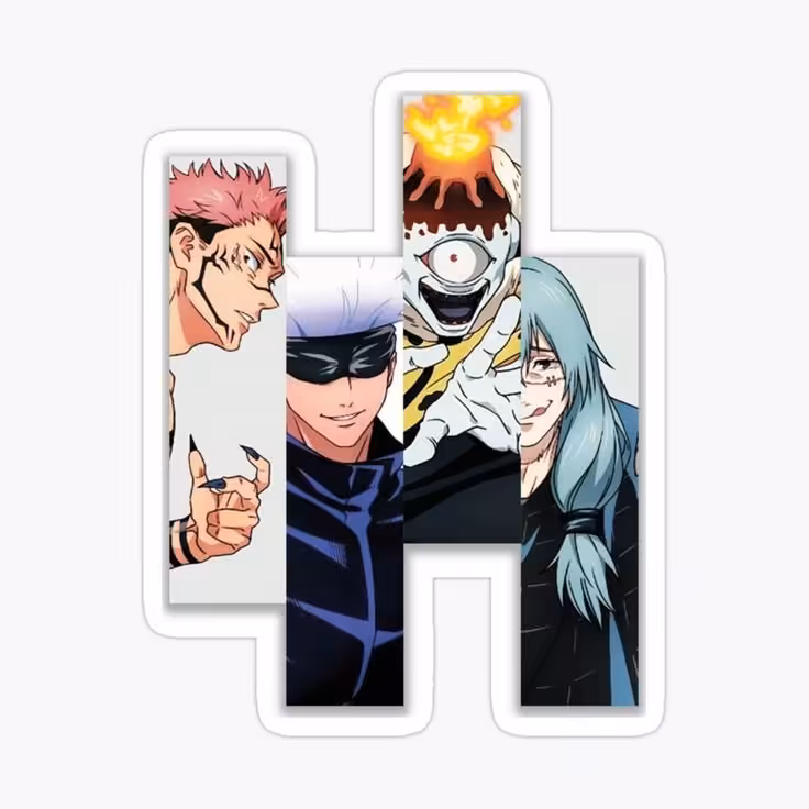 بوک مارک رزینی ترکیبی طرح انیمه جوجیتسو کایزن