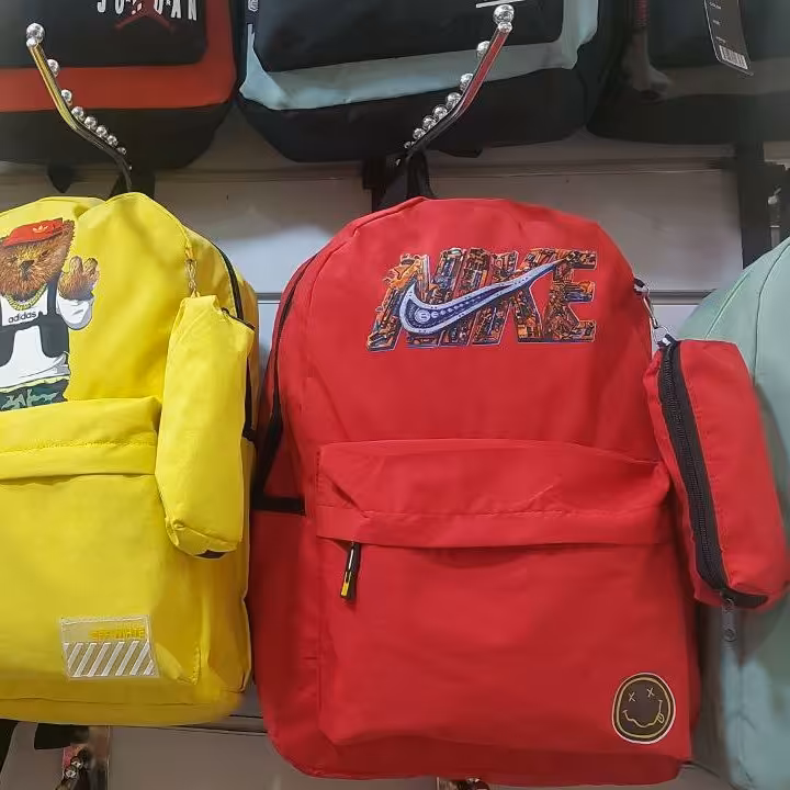 کیف کوله جامدادی دار کتان 