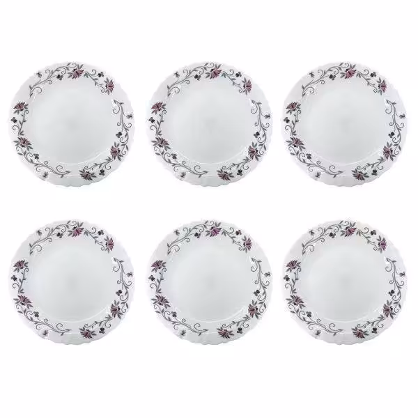 بشقاب غذاخوری پارس اپال طرح لیندا کد 124  بسته 36 تایی