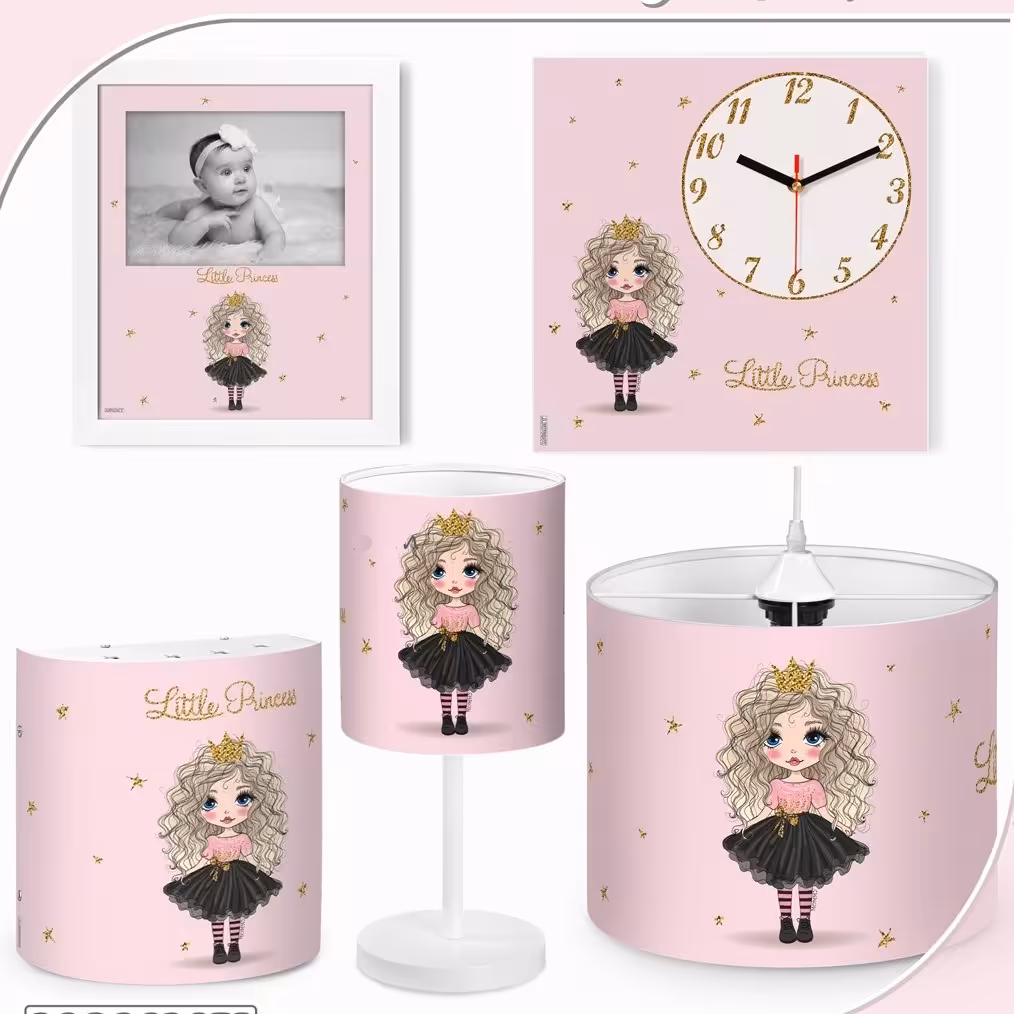 ست لوستر اتاق کودک طرح دختر مو فرفری کد 2186