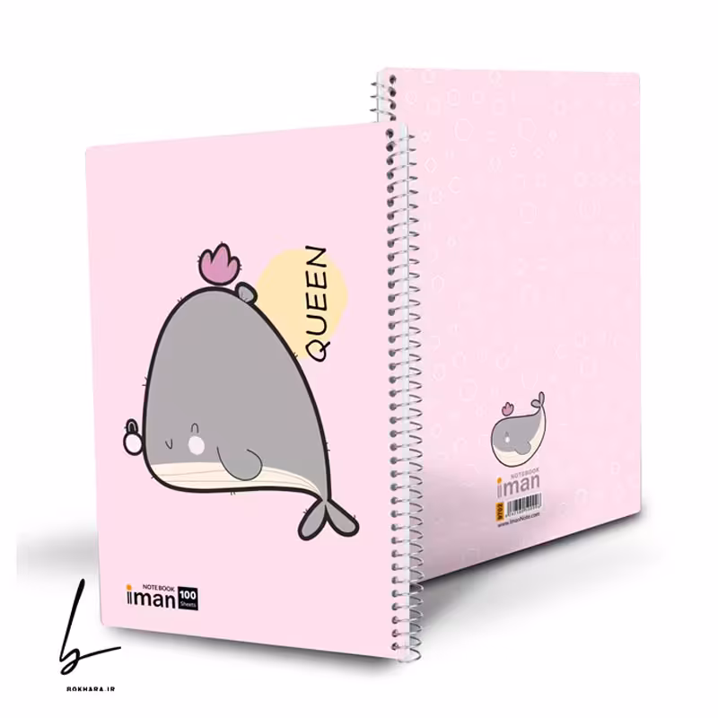 دفتر 100 برگ ایمان سری حیوانات طرح دلفین