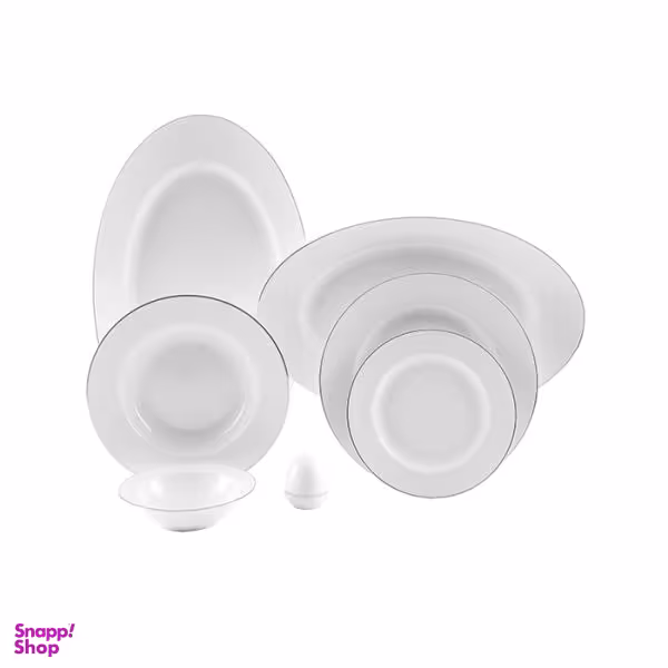 سرویس غذاخوری 28 پارچه چینی زرین ایران سری ایتالیا اف مدل سمن درجه سه