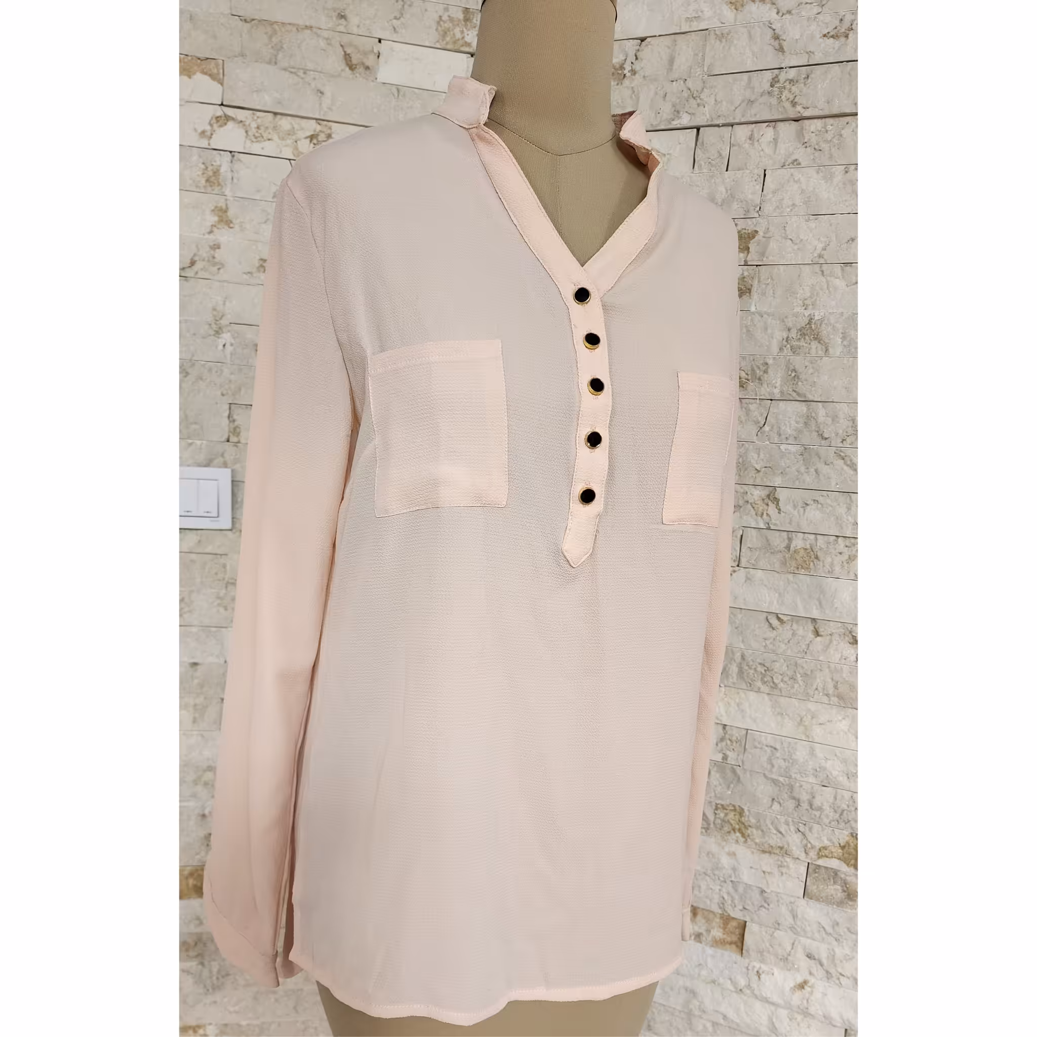 شومیز ترک رنگ گلبهی