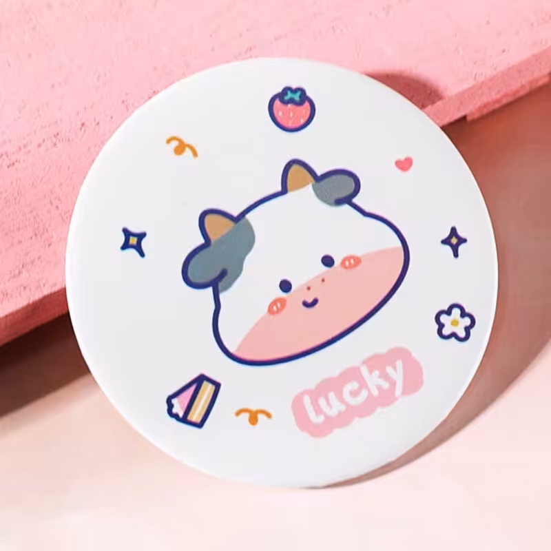 ایینه جیبی طرح فانتزی گاو و دختر