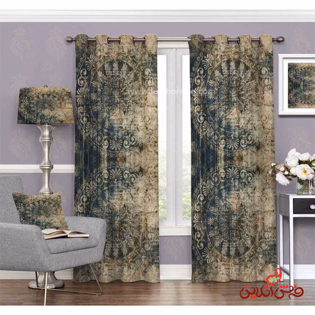 پرده طرح ماندلا کد 3496