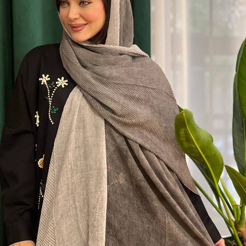 شال نخی پلیسه دو رنگ کد 65118(5)