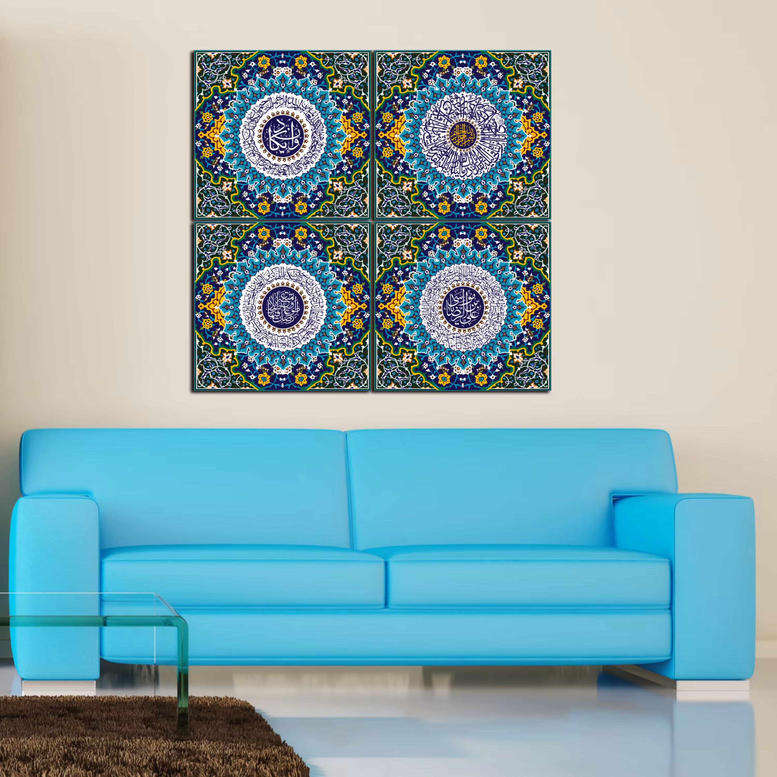 تابلو شاسی 4تکه کاشی رضوی متوسط