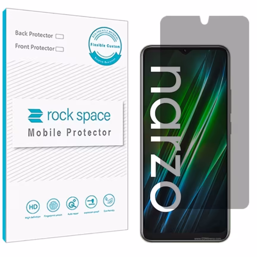 گلس پرایوسی (حریم شخصی)نانو و ضد ضربه گوشی ریلمی Narzo 50i Prime برند راک اسپیس 