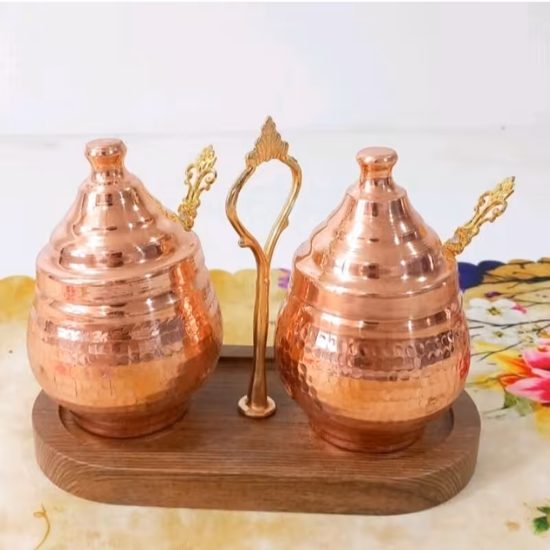 جا ادویه مسی مدل دوتایی مناسب مربا و عسل(ارسال رایگان)