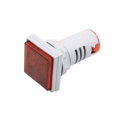 مجموعه 2 عددی ولتمتر چراغ سیگنالی AC500V قرمز مربعی مدل AD16-22FSV