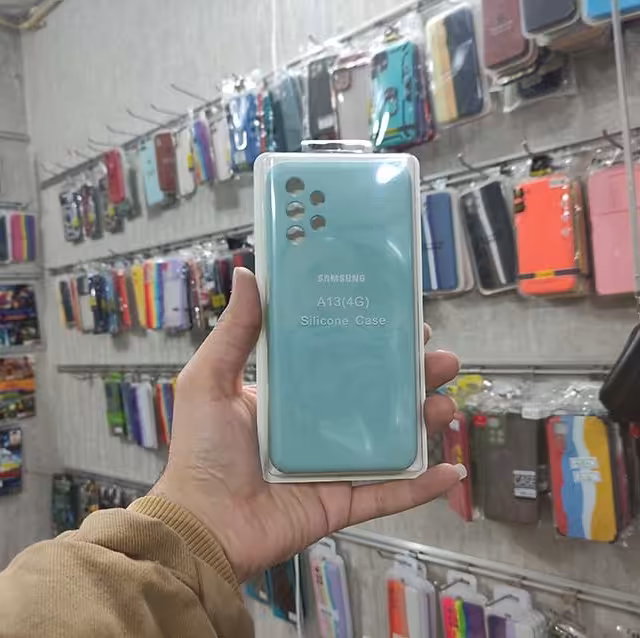 گارد سیلیکونی اورجینال سامسونگ A13 رنگ سبزآبی
