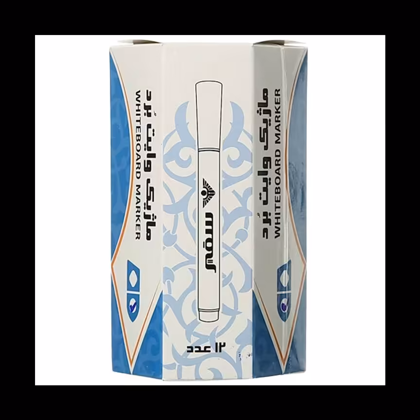 ماژیک وایت برد سفیر نوک تخت آبی بسته ی 12 عددی