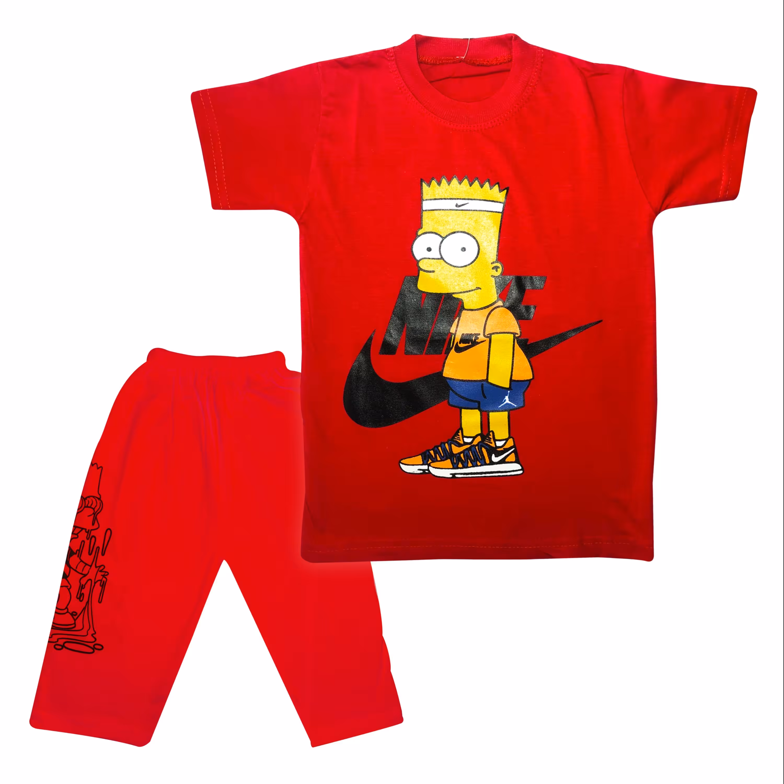 ست تی شرت آستین کوتاه و شلوارک پسرانه مدل P4 کد 1034