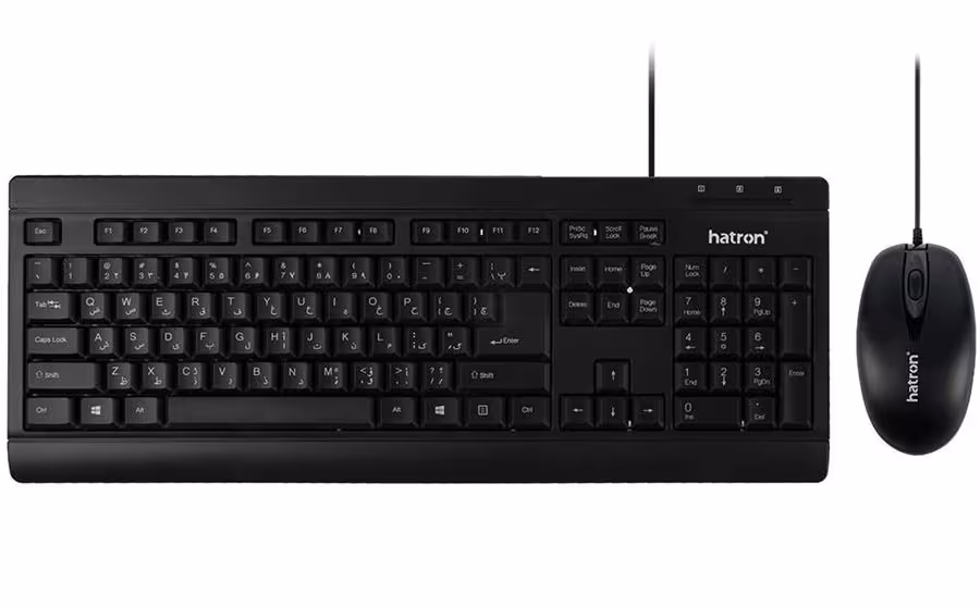 کیبورد و ماوس هترون مدل HKC220 با حروف فارسی