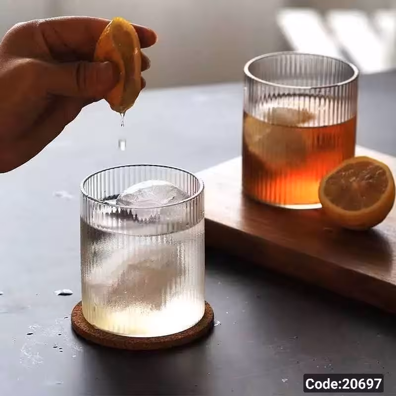 لیوان شیشه ای بدون دسته 
