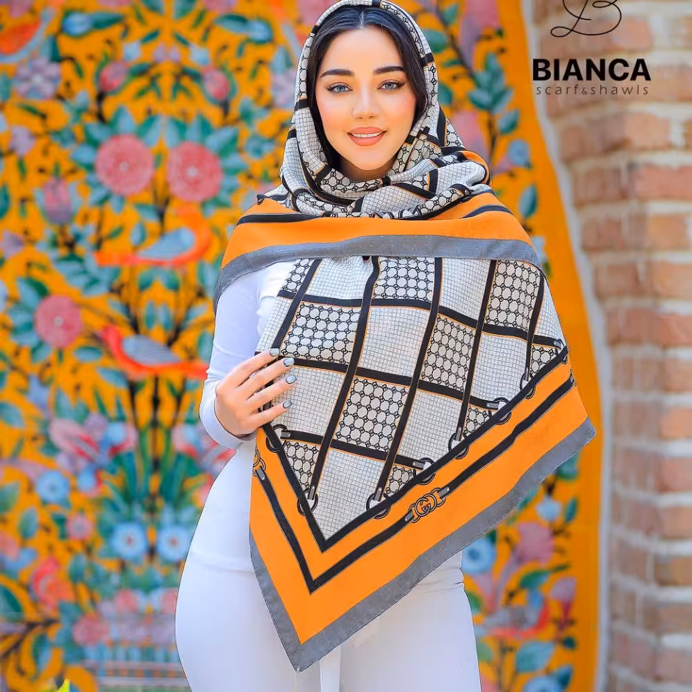 روسری با کیفیت پاییزه پارچه کندویی خیس منگوله دار 14