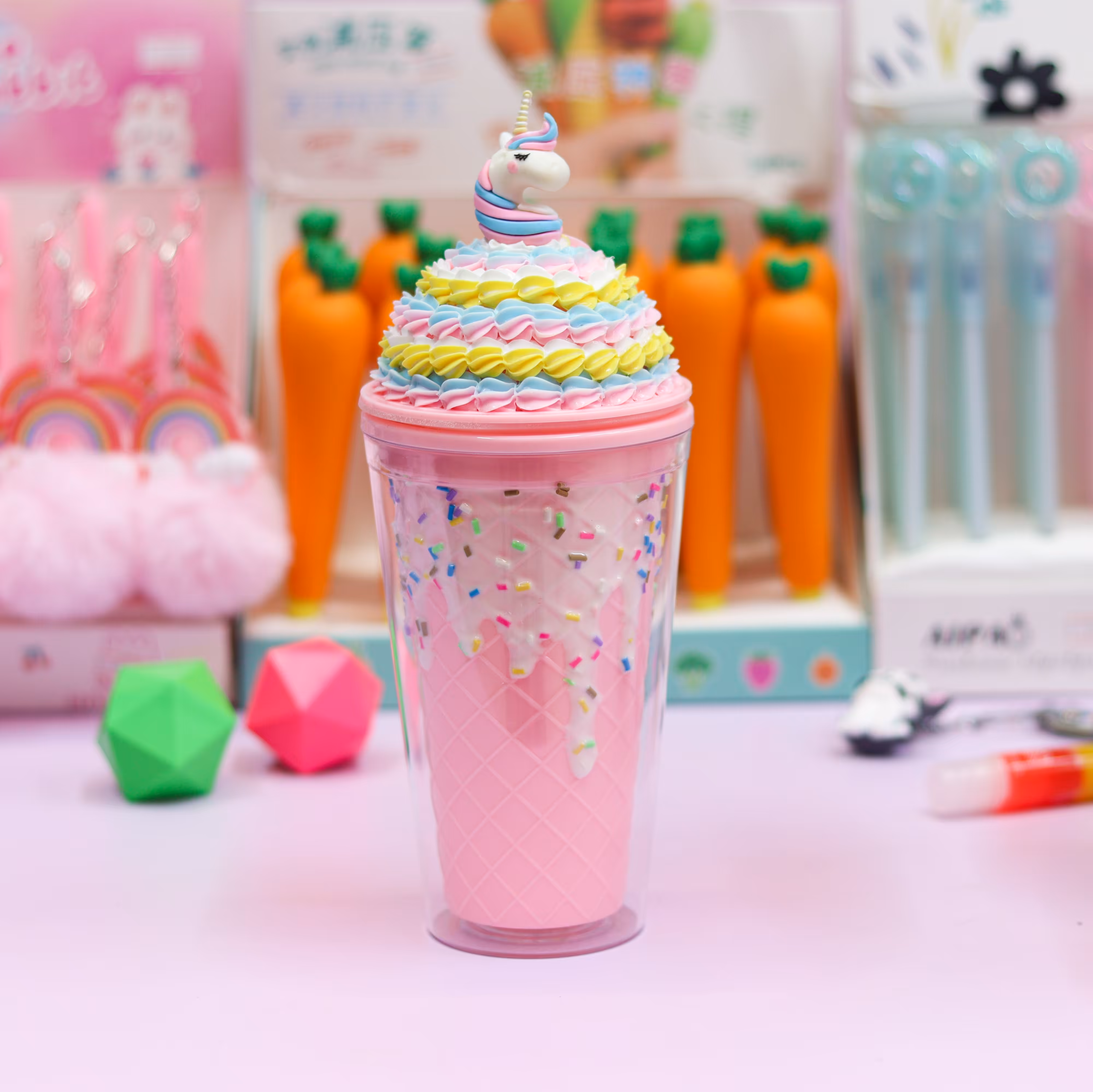 لیوان اسموتی تک شاخ یونیکورن