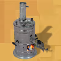 سماور زغالی استیل - سماور هیزمی (5 لیتری)