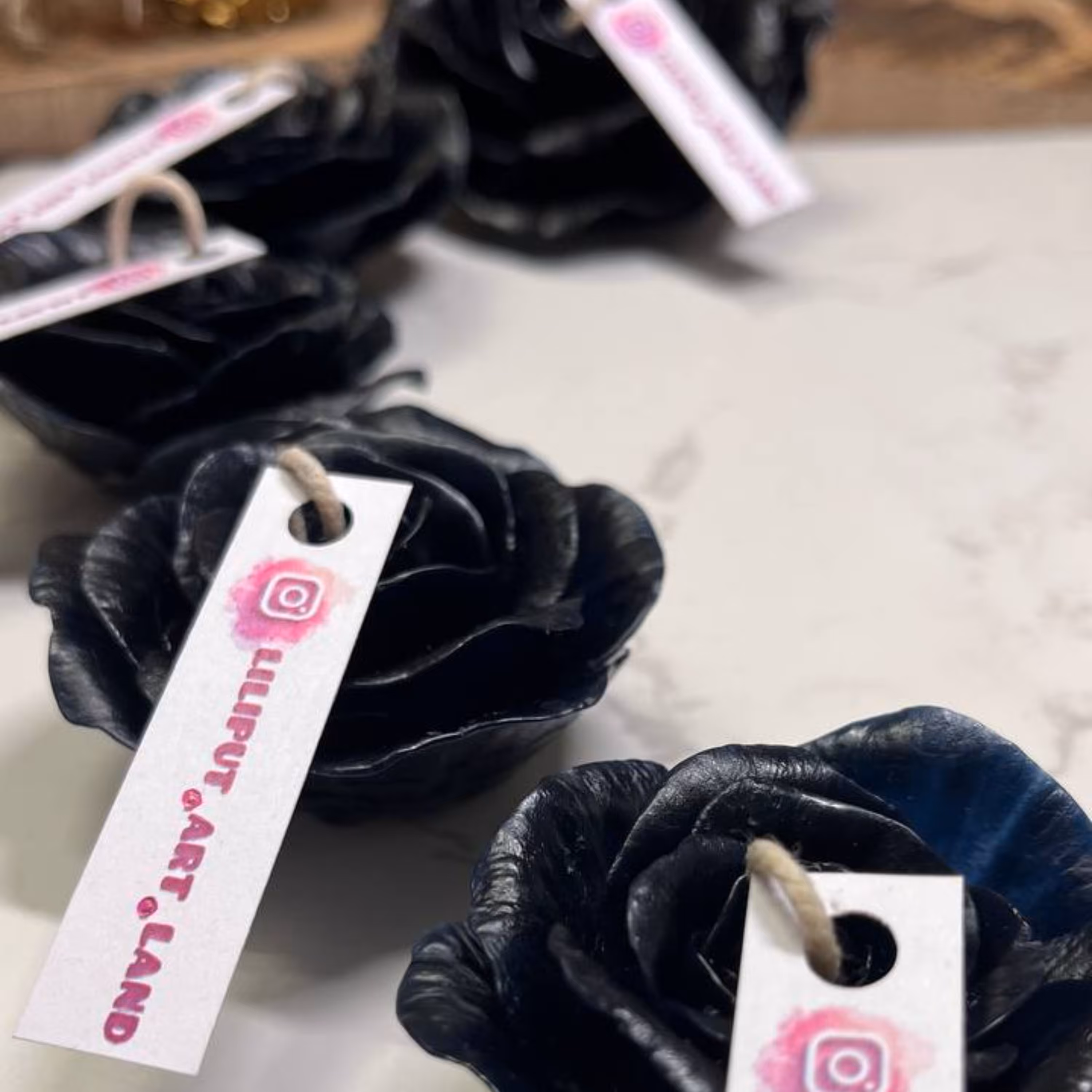 شمع اروماتیک گل رز مشکی پک 5 عددی