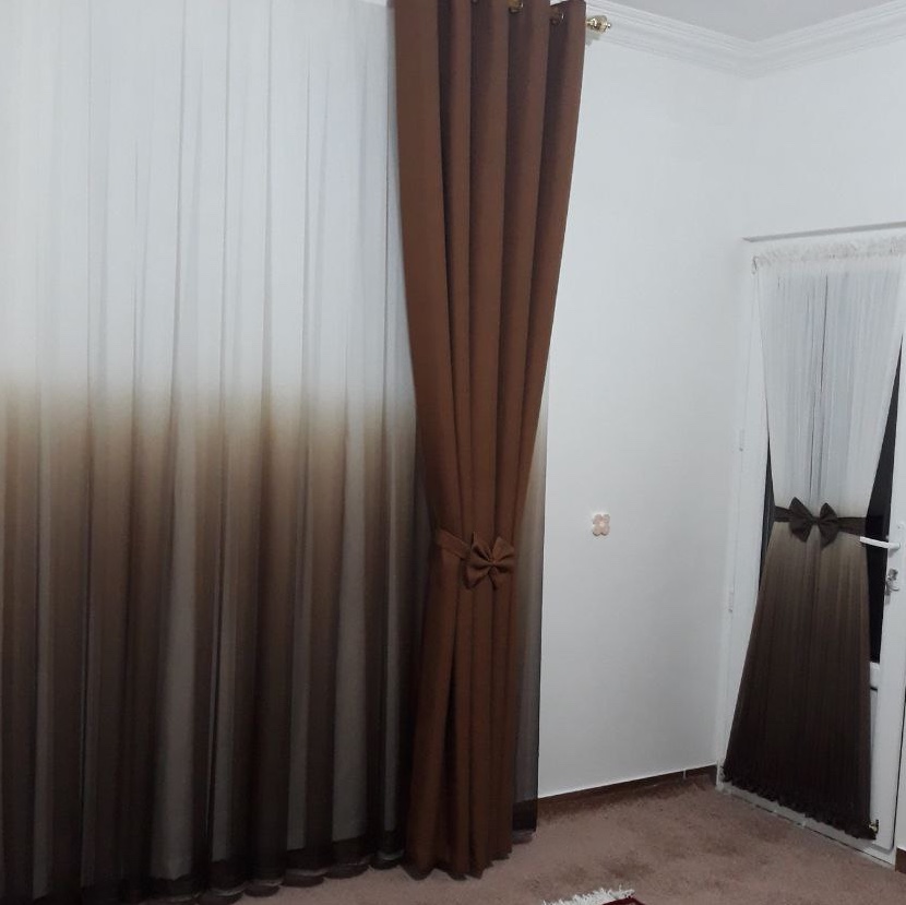 پرده حریر چاپی مخمل شاین کتان