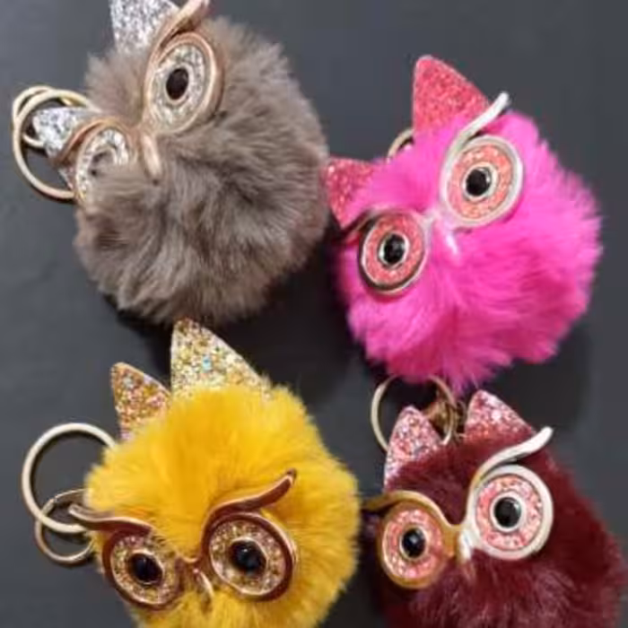 سر سوئیچی فانتزی عروسکی طرح جغد عینکی