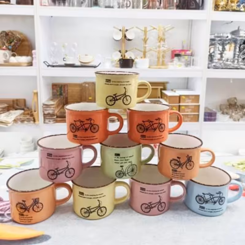 ماگ طرح دوچرخه کوچک  در رنگهای مختلف