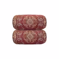 بالشت گرد طرح سالار رنگ قرمز  (یک جفت)