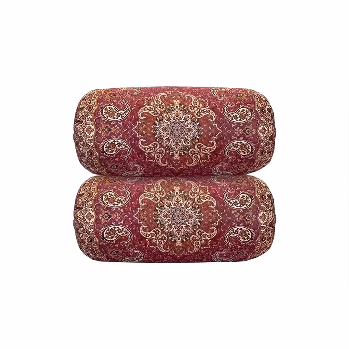 بالشت گرد طرح سالار رنگ قرمز  (یک جفت)