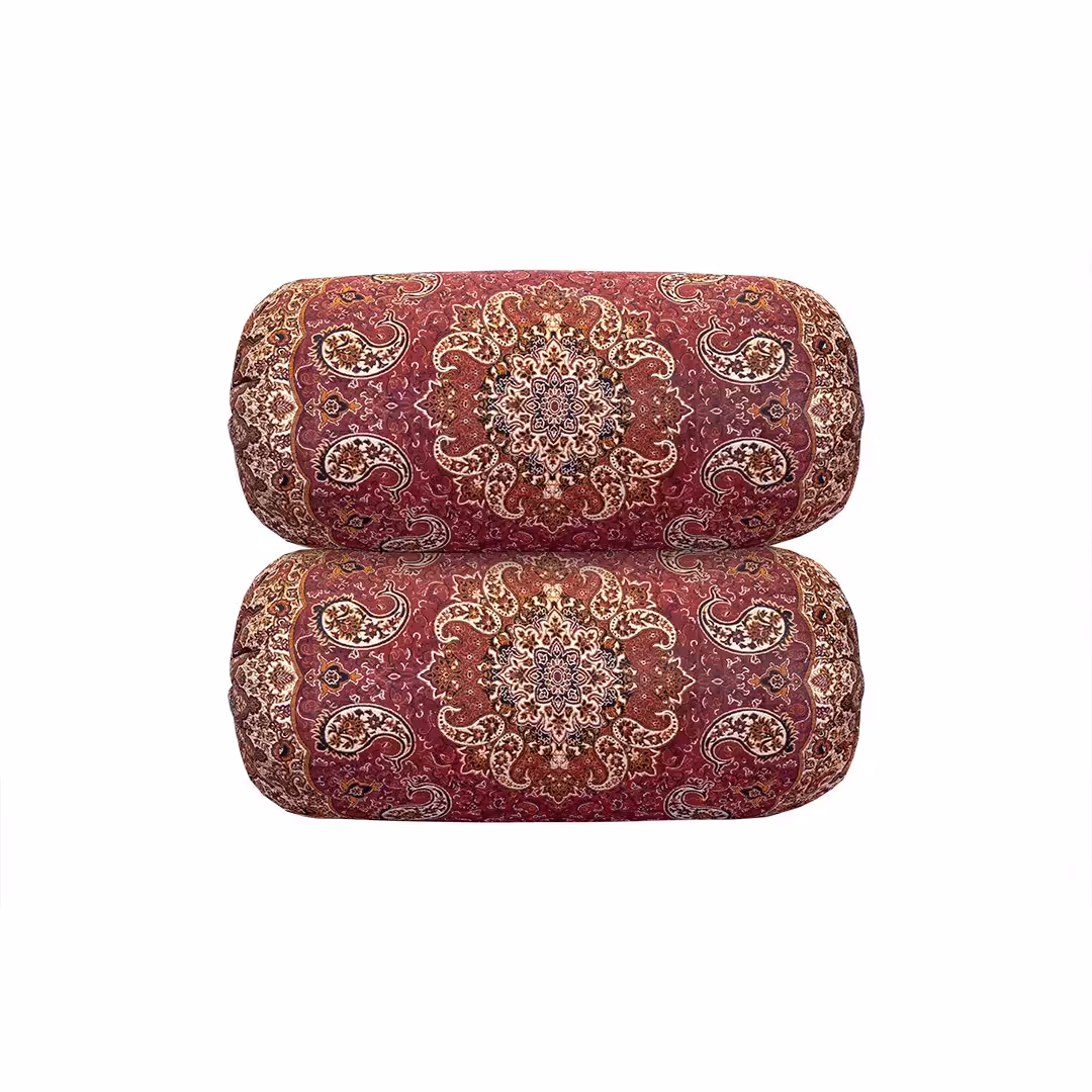 بالشت گرد طرح سالار رنگ قرمز  (یک جفت)