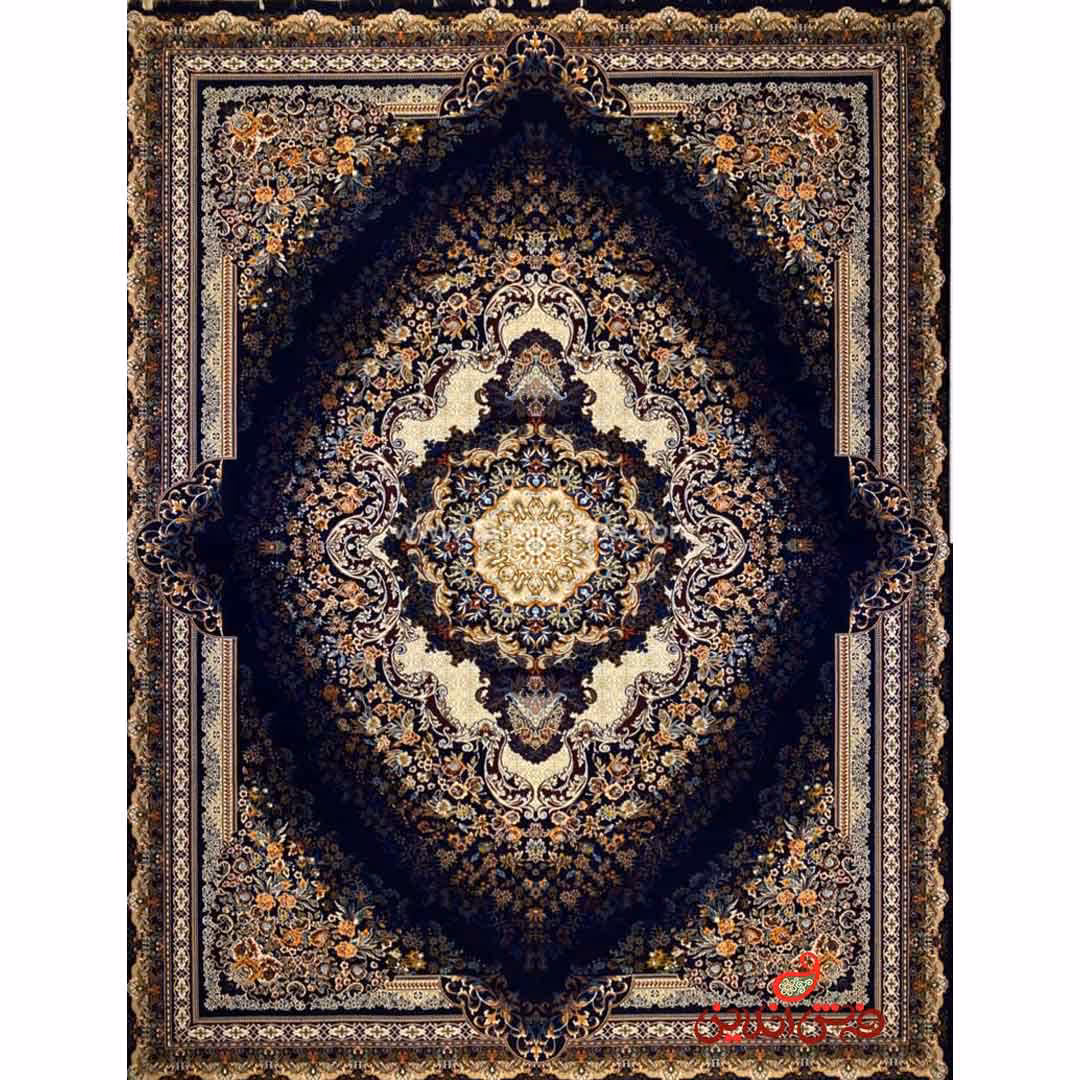 فرش ماشینی شاهکار صفویه 4660 سرمه ای