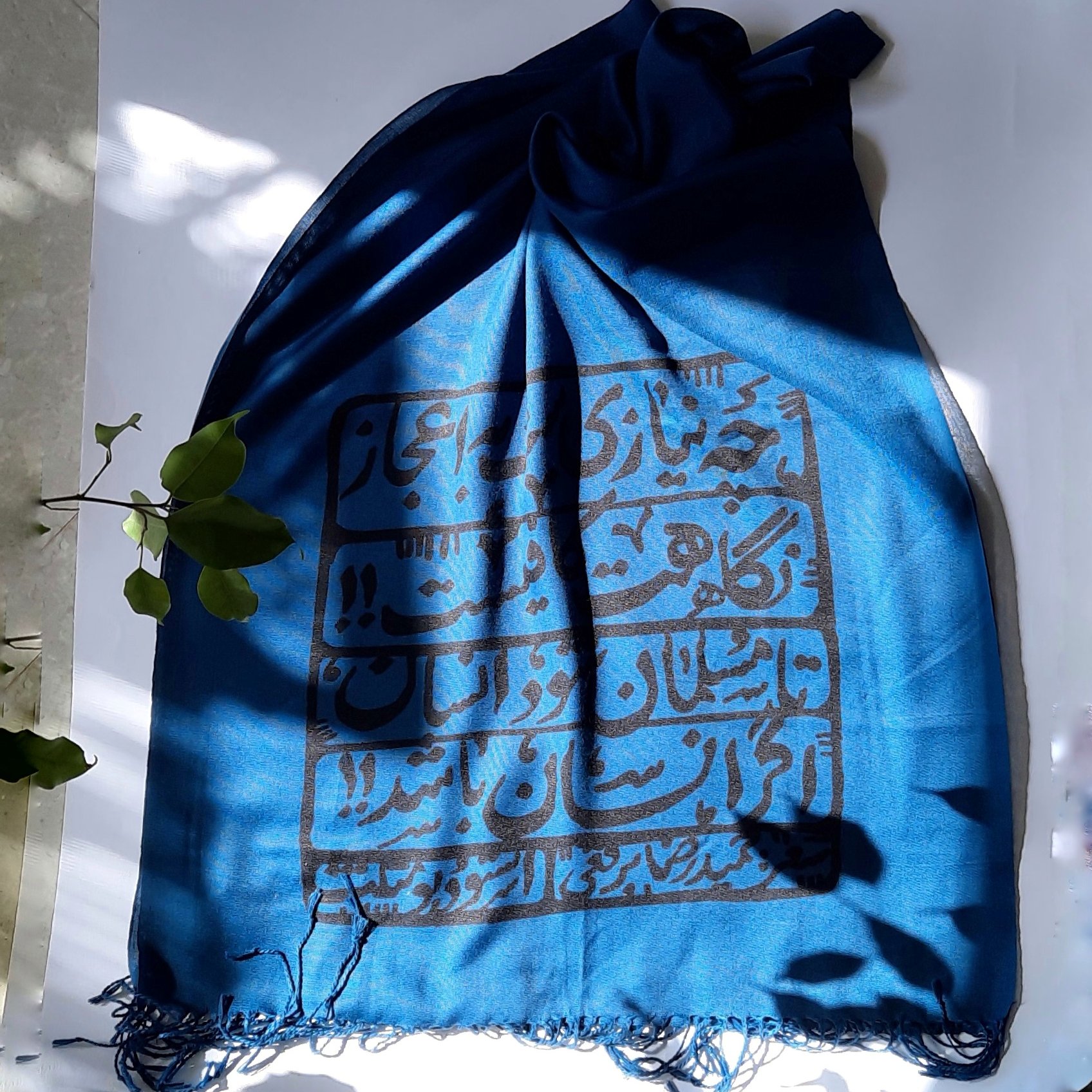 شال زنانه شال دخترونه شال طرح دار سنتی رنگ آبی
