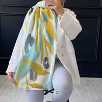 شال طرحدار تمام نخی  