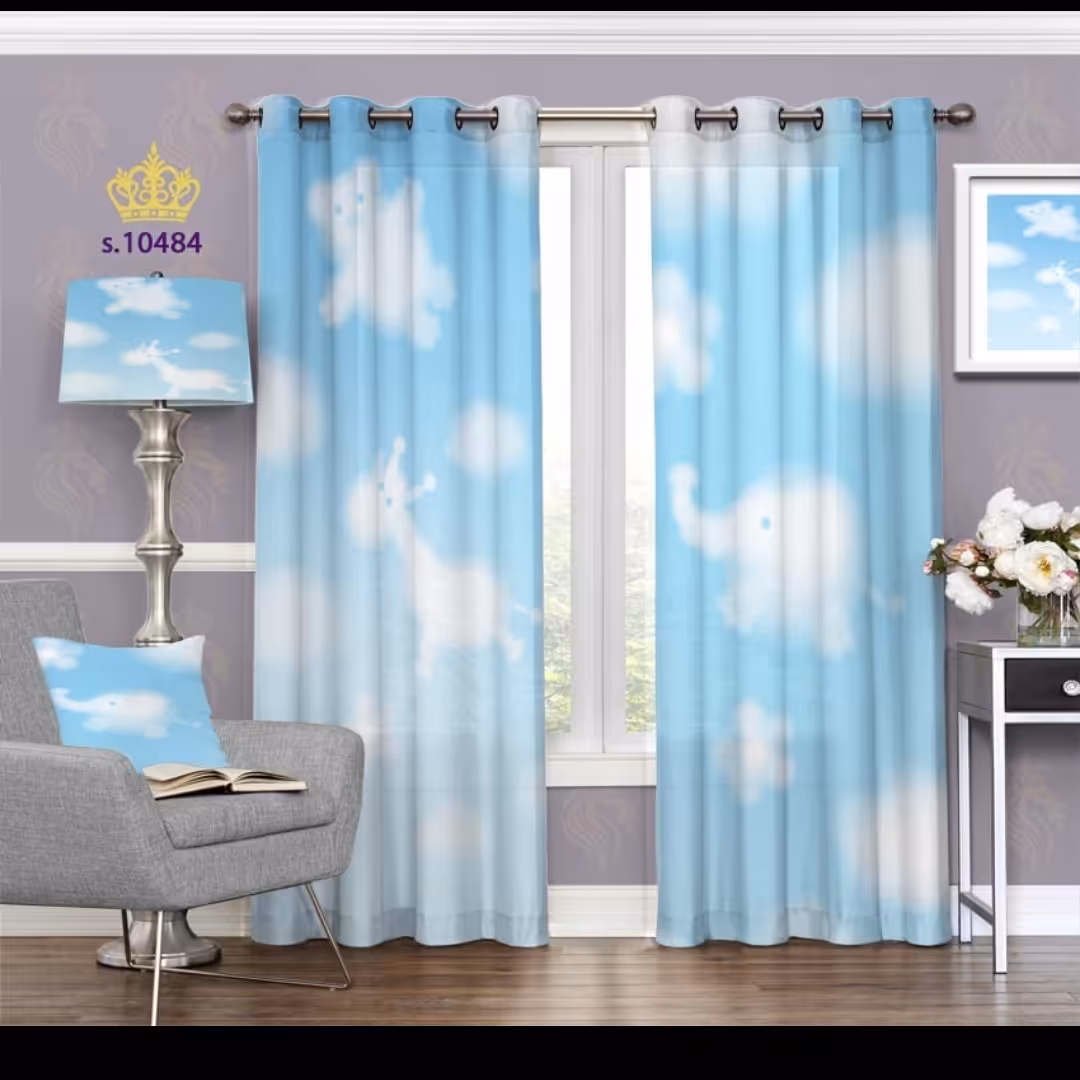 پرده اتاق خواب کودک دو قواره طرح کارتونی کد S10484