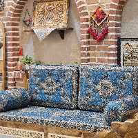 ست 5 تکه پشتی سنتی طرح الماس رنگ آبی