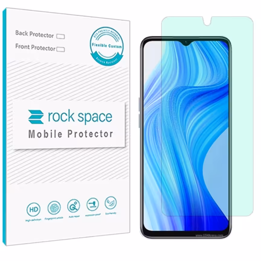 گلس   ریلمی V20  مدل نانو هیدروژل گرین لایت برند راک اسپیس   