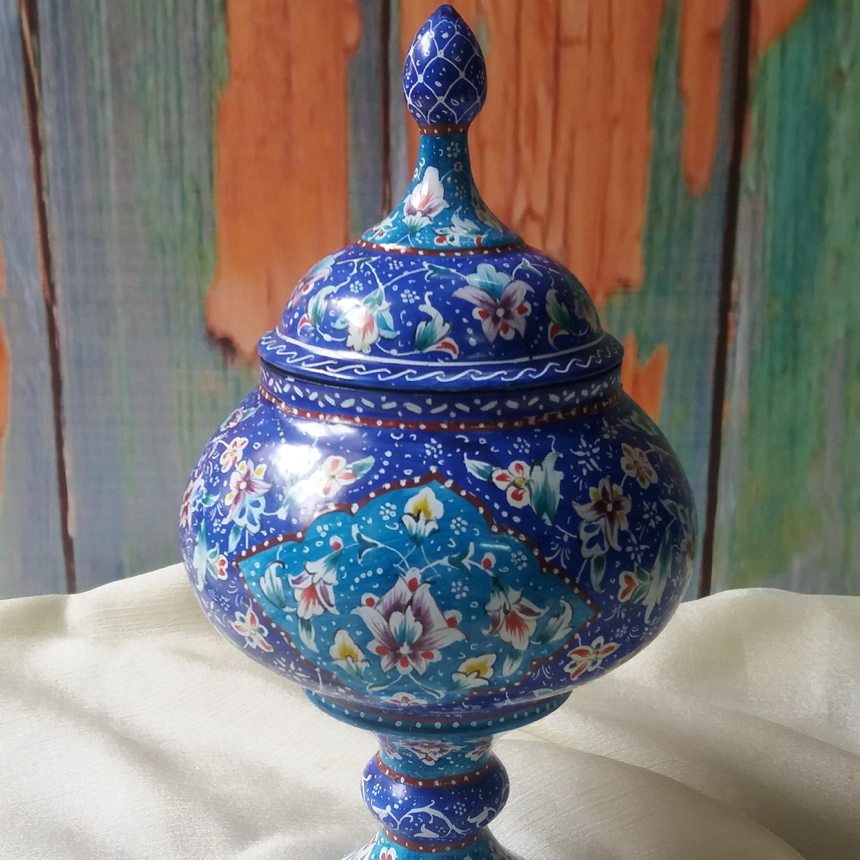 شکلاتخوری گز خوری پایه دار میناکاری ارتفاع 23سانت