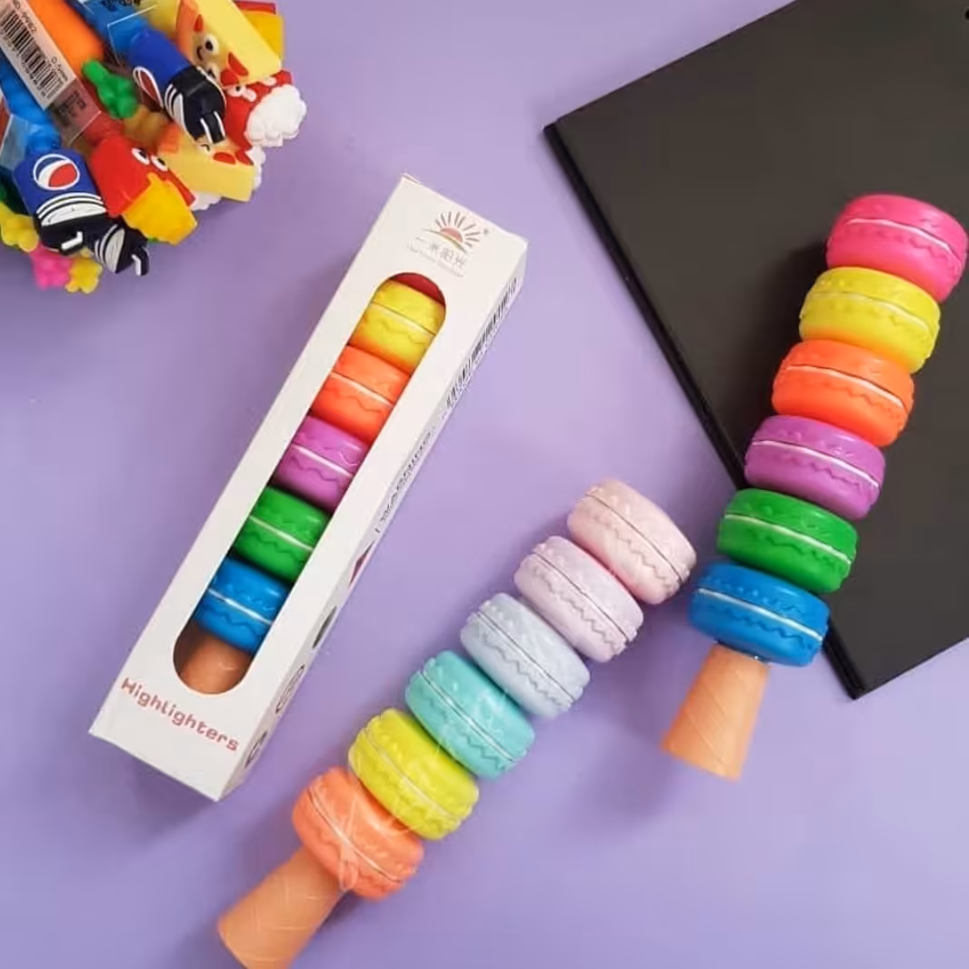 ماژیک هایلایتر فانتزی ماکارون بسته 6 عددی جذاب از غرفه پردیس